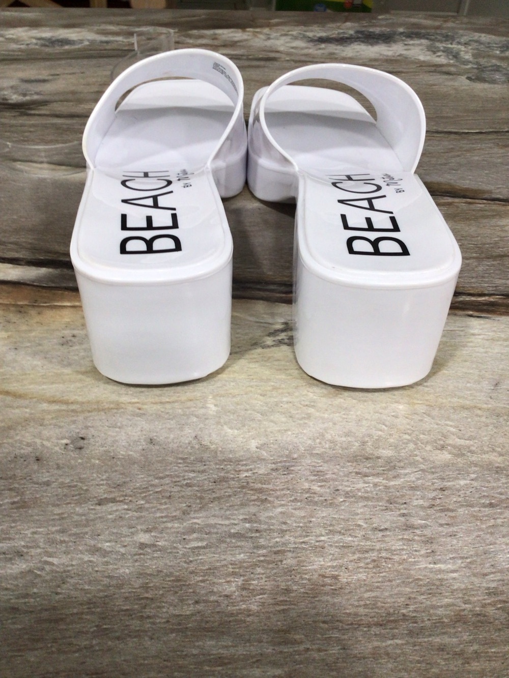 BEACH by Matisse Womens Wade White Block Heel Slip-On Jelly Sandal Size 8M - Picture 9 of 13